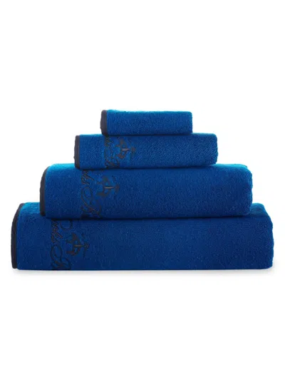 Brooks Brothers Kids' 4-piece Turkish Cotton Hand Towels In Royal Blue