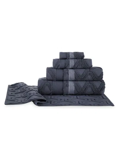 Brooks Brothers Kids' 4-piece Turkish Cotton Wash Cloth Set In Black