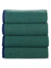 Brooks Brothers Kids' 4-piece Turkish Cotton Wash Cloth Set In Green