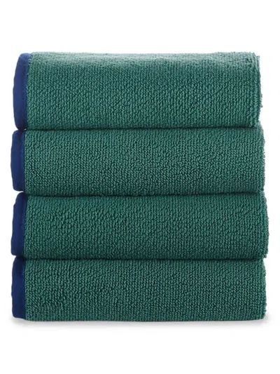 Brooks Brothers Kids' 4-piece Turkish Cotton Wash Cloth Set In Deep Jungle