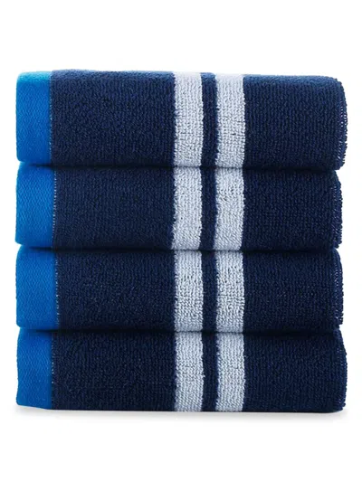 Brooks Brothers 4-piece Turkish Cotton Wash Cloth Set In Blue