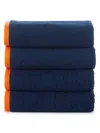 Brooks Brothers Kids' 4-piece Turkish Cotton Wash Cloth Set In Navy