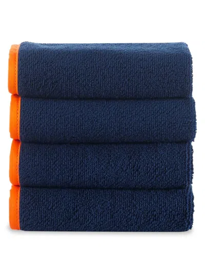 Brooks Brothers 4-piece Turkish Cotton Wash Cloth Set In Navy