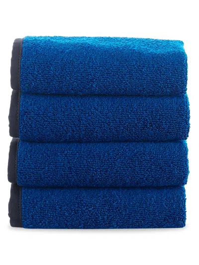 Brooks Brothers Kids' 4-piece Turkish Cotton Wash Cloth Set In Blue