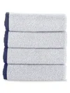 Brooks Brothers 4-piece Turkish Cotton Wash Cloth Set In Silver