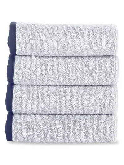 Brooks Brothers 4-piece Turkish Cotton Wash Cloth Set In Silver
