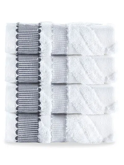Brooks Brothers Kids' 4-piece Turkish Cotton Wash Cloth Set In White