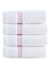 Brooks Brothers 4-piece Wash Cloth Set In Pink