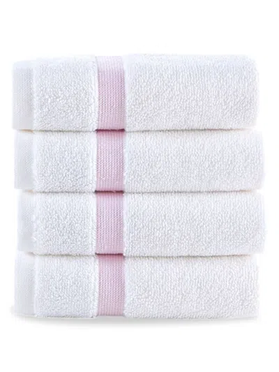 Brooks Brothers 4-piece Wash Cloth Set In Pink