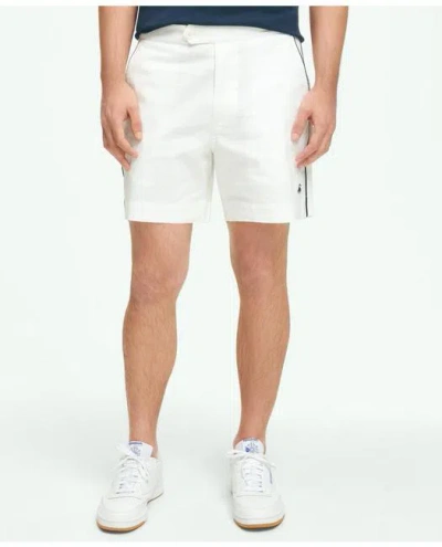 Brooks Brothers 5" Canvas Tennis Shorts In White