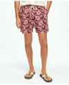 Brooks Brothers 5" Montauk Printed Swim Trunks With Stretch In Navy