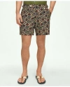 Brooks Brothers 5" Newport Printed Swim Trunks In Khaki