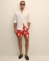 Brooks Brothers 5" Newport Sailing Swim Trunks In Red