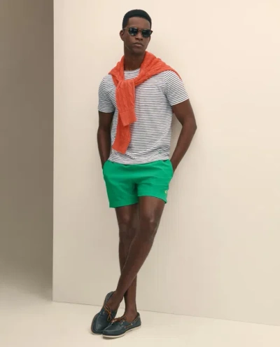 Brooks Brothers 5" Stretch Swim Trunks In Green