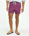 Brooks Brothers 5" Stretch Swim Trunks In Purple