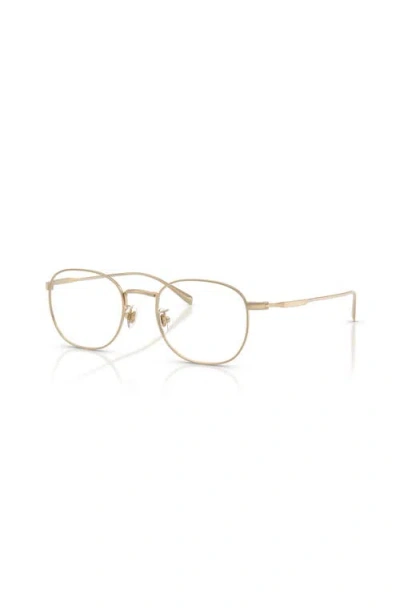 Brooks Brothers 50mm Round Optical Glasses In Gold