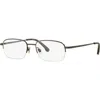 Brooks Brothers 52mm Rectangle Optical Glasses In Gray