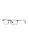 Brooks Brothers 53mm Rectangle Optical Glasses In Black