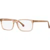 Brooks Brothers 54mm Rectangle Optical Glasses In Gold