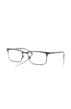 Brooks Brothers 55mm Rectangle Optical Glasses In Black