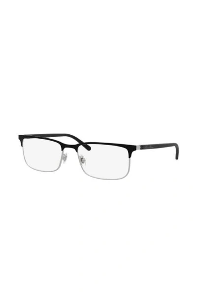 Brooks Brothers 55mm Rectangle Optical Glasses In Black