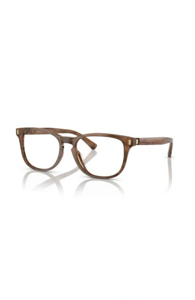 Brooks Brothers 55mm Round Optical Glasses In Brown