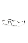 Brooks Brothers 57mm Rectangle Optical Glasses In Gray