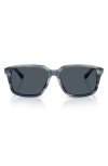 Brooks Brothers 57mm Rectangular Sunglasses In Blue