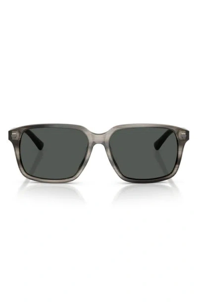 Brooks Brothers 57mm Rectangular Sunglasses In Gray