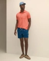 Brooks Brothers 6" Cotton Seersucker Embroidered Lobster Motif Friday Shorts In Blue