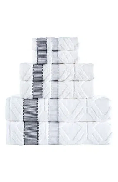 Brooks Brothers 6-piece Large Square Cotton Towel Set In White