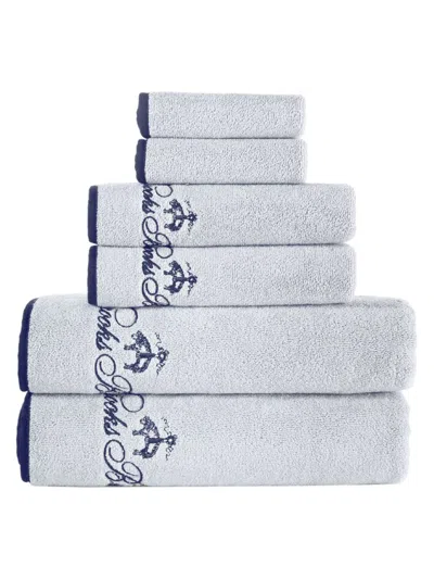 Brooks Brothers Kids' 6-piece Turkish Cotton Towel Set In Silver