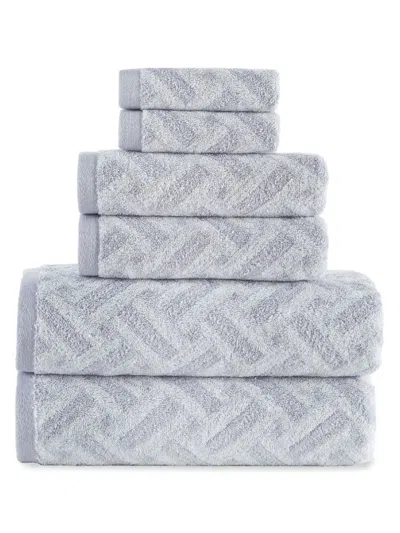 Brooks Brothers 6-piece Turkish Cotton Towel Set In Silver