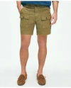 Brooks Brothers 6.5" Cotton Canvas Camp Shorts | Olive | Size 40