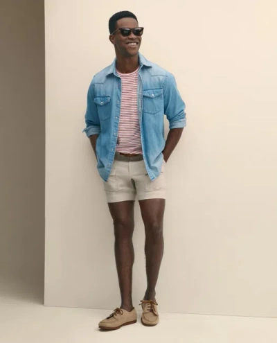 Brooks Brothers 6.5" Cotton Canvas Camp Shorts In Blue