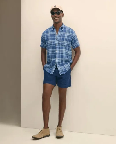 Brooks Brothers 7" Cotton Bandana Shorts In Blue
