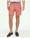Brooks Brothers 7" Cotton Canvas Cut-off Shorts In Dark Pink
