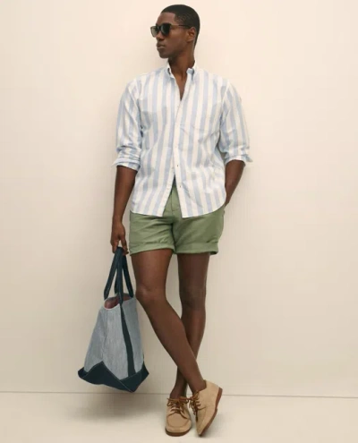 Brooks Brothers 7" Linen Cotton Shorts In Medium Green