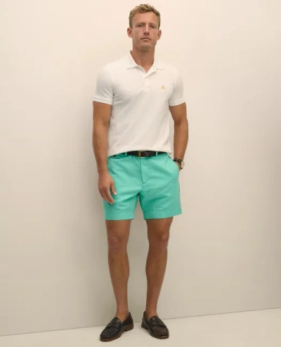 Brooks Brothers 7" Linen Cotton Shorts In White