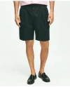 Brooks Brothers 8" Pleat Front Stretch Advantage Chino Shorts In Black