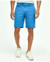 Brooks Brothers Flat Front Poplin Shorts In Blue