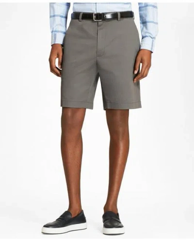Brooks Brothers 9" Flat Front Stretch Advantage Chino Shorts In Grey