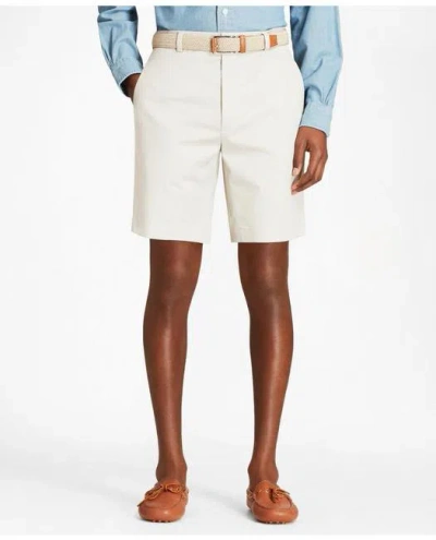 Brooks Brothers 9" Flat Front Stretch Advantage Chino Shorts In Stone