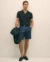 Brooks Brothers 9" Linen Cotton Shorts In Blue