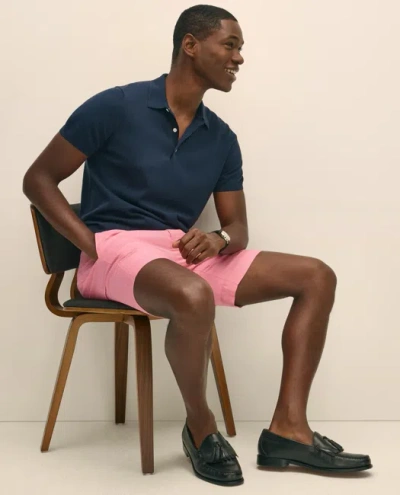 Brooks Brothers 9" Linen Cotton Shorts In Blue