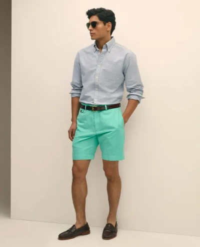 Brooks Brothers 9" Linen Cotton Shorts In Blue