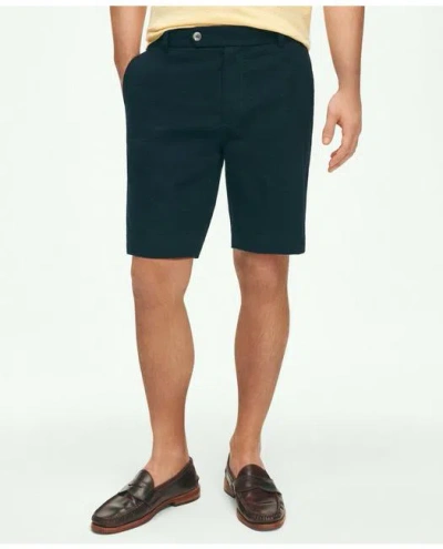 Brooks Brothers 9" Washed Cotton Seersucker Shorts In Navy
