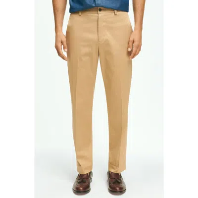 Brooks Brothers Advantage Stretch Cotton Chinos In Dark Beige