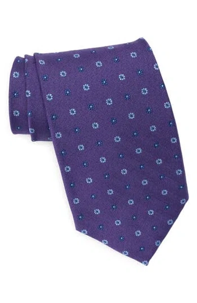Brooks Brothers Alt Floral Jacquard Tie In Purple