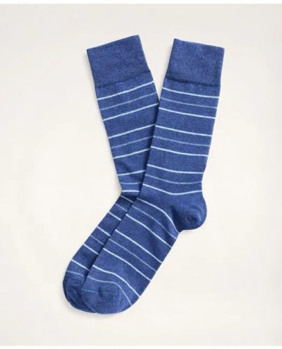 Brooks Brothers Alternating Stripe Yarn-dyed Crew Socks | Blue